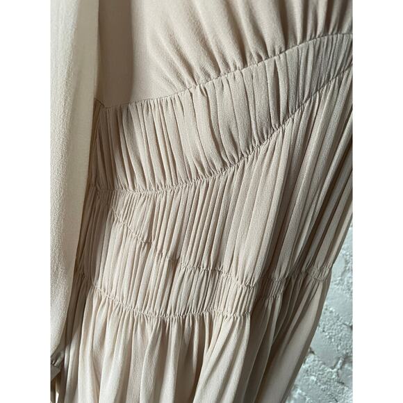 Couture Stella McCartney Carleigh Silk Georgette Maxi Dress Taupe 40 $2600 - Picture 9 of 12